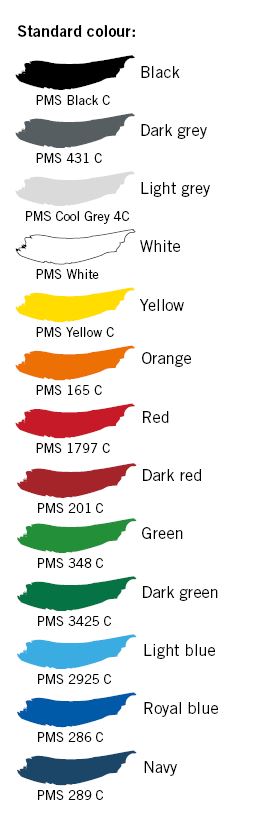 Standard colour heatseal badges